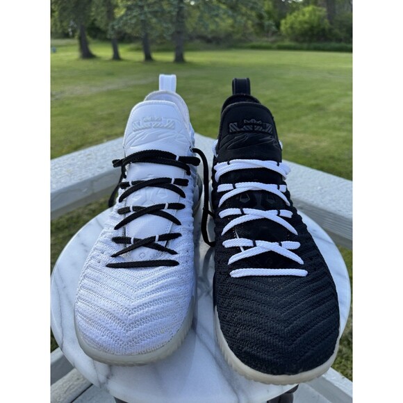 PRE-OWNED Nike LeBron 16 Equality BQ5969-101 Black & White Men US Size 12